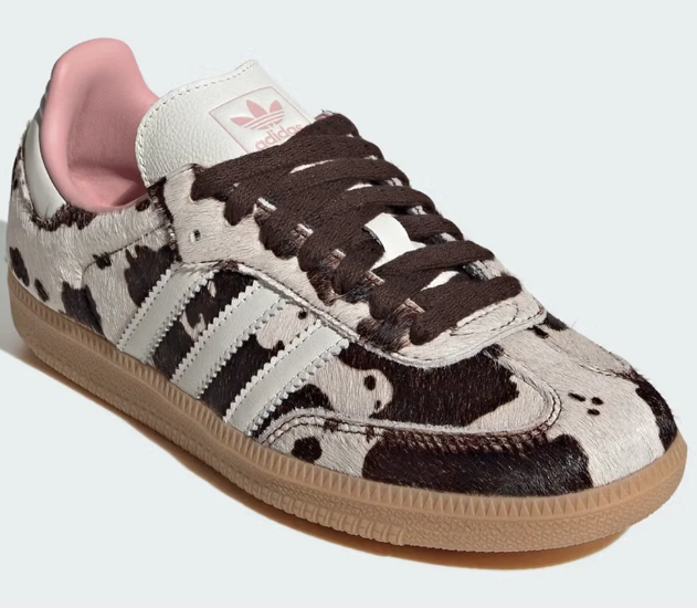 Women's adidas Samba OG 'Cow Print' – Dark Brown / Off White / Gum 3
